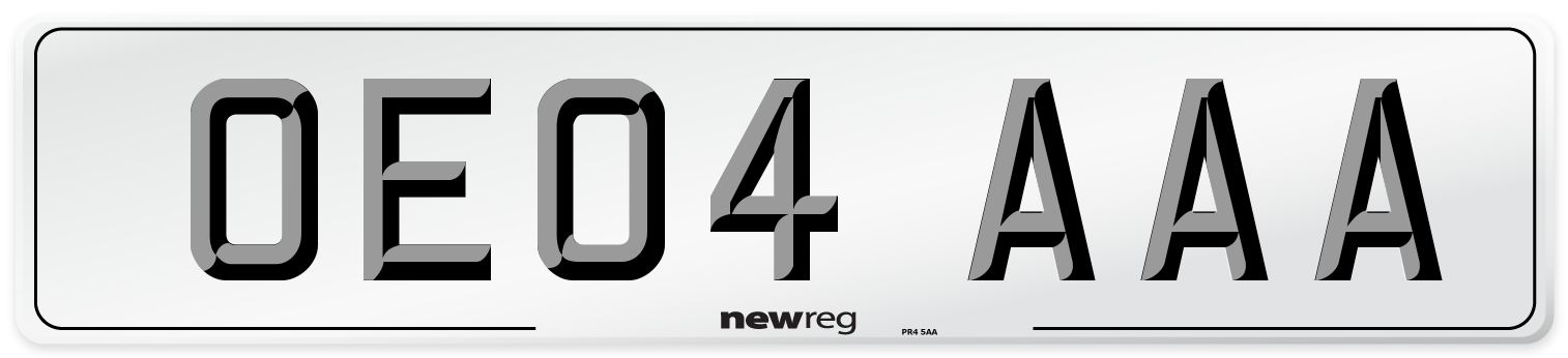 OE04 AAA Number Plate from New Reg